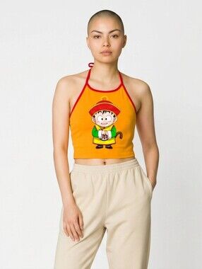 🆕️ Forever 21 x Dragon Ball Z Halter Crop Top Kid Gohan Womens Size Medium